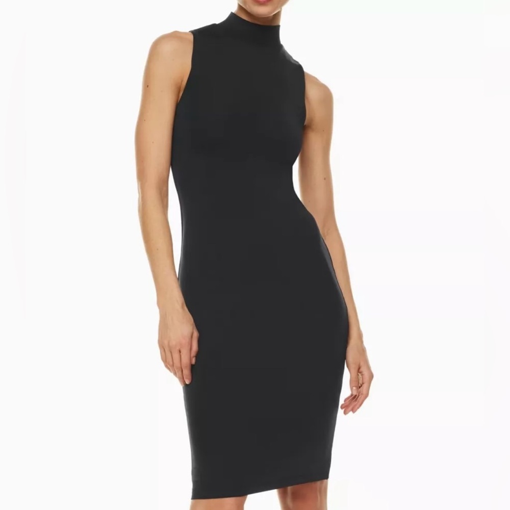 Aritzia Babaton Brown ContourMock Neck Sleeveless Sheath Dress size small